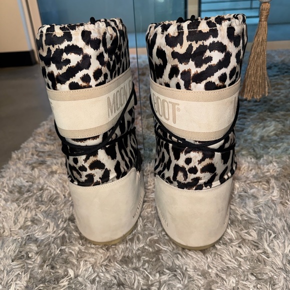 MOON BOOTS . Leopard ! Rare Women's Leopard Print Boots - Picture 2 of 4